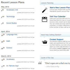 Lesson Plan Dashboard