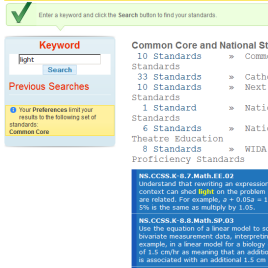 Standards Keyword Search