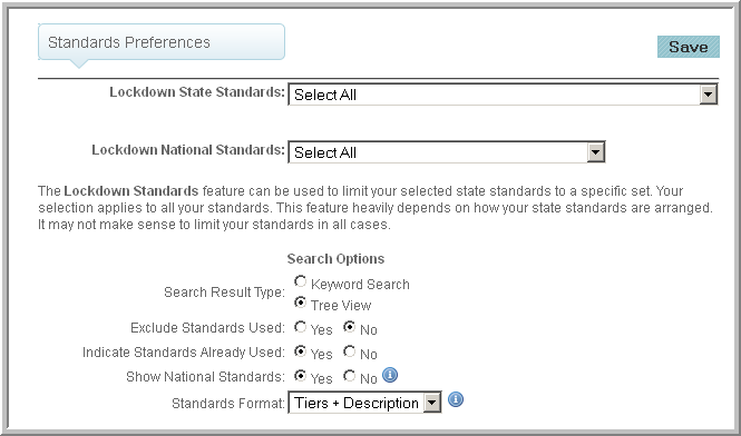 preferences-standards