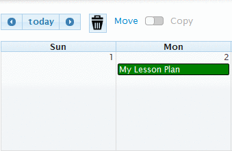 My Lesson Planner Calendar - Drag + Drop into Trash Can to Delete